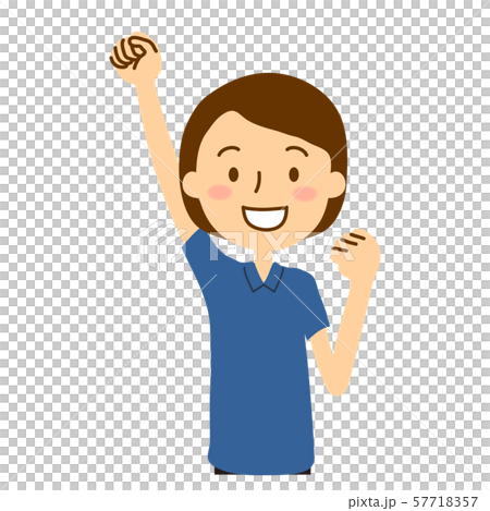 Woman fist blue in polo shirt 57718357