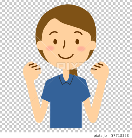 Polo shirt woman guts pose blue 57718358