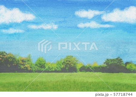 青空　公園　水彩　 57718744