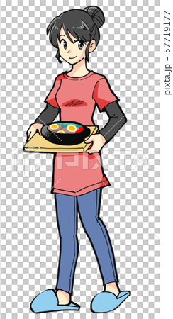 Illustration of a young housewife 57719177
