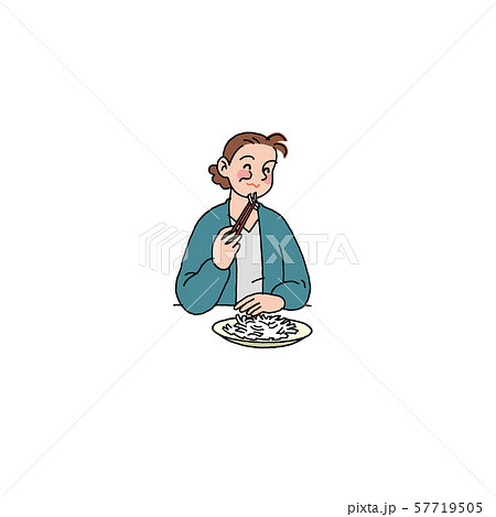 オニオンスライスを食べる奥さん 57719505