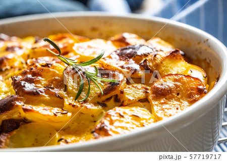Roasted potatoes in baking dish traditional easten Roasted potatoes in baking dish traditional easten 57719717
