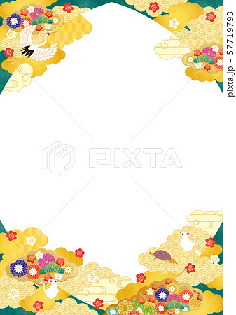 子年-年賀状素材フレーム9-1テク 57719793