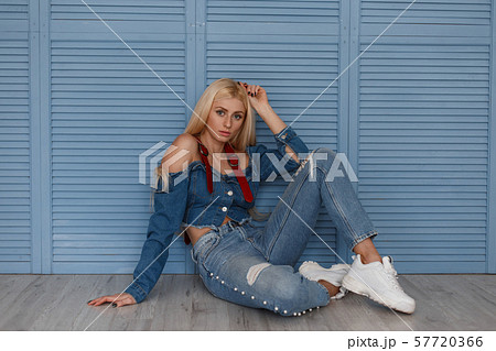 Young beautiful blond girl model Young beautiful blond girl model 57720366