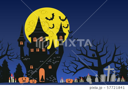 Halloween theme with big moon night Halloween theme with big moon night 57721841
