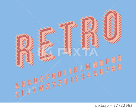 Retro font and alphabet. Stock vector illustration 57722962