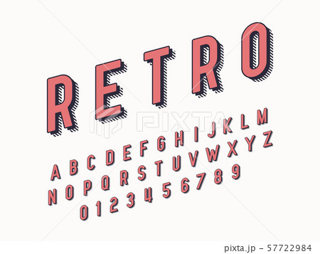 Retro font and alphabet. Stock vector illustration 57722984