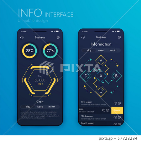 Mobile application interface. Ui design, stock vector Mobile application interface. Ui design, stock vector 57723234