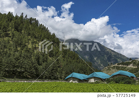 Tourist campsite at Chitkul, Himachal Pradesh, India 57725149