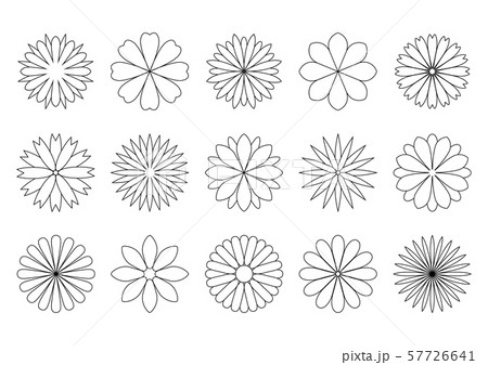 無料ダウンロード 花 イラスト 白黒 ライン 無料のpng素材画像
