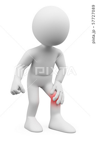 3d White People Man With Knee Painのイラスト素材