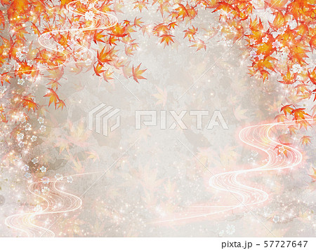 紅葉 水彩画風 キラキラの和の秋の背景 横 紅葉 水彩画風 キラキラの和の秋の背景 横 57727647