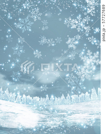 キラキラ冬の雪の風景 イメージ 縦のイラスト素材 57727689 Pixta