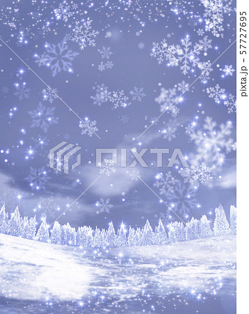 キラキラ冬の雪の風景 イメージ 縦のイラスト素材