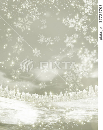 キラキラ冬の雪の風景 イメージ 縦のイラスト素材