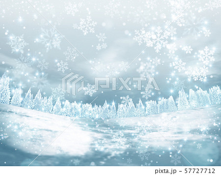 キラキラ冬の雪の風景 イメージ 横のイラスト素材