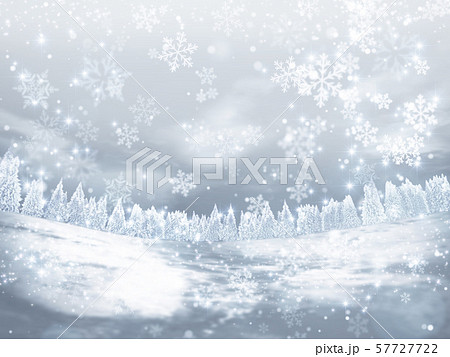 キラキラ冬の雪の風景 イメージ 横 57727722
