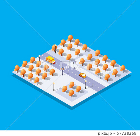 Natural landscape isometric forest 57728269