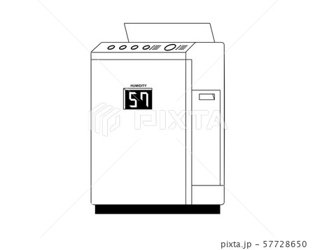 ボタンとディスプレイがついた空気清浄機のシンプルなモノクロのイラスト ボタンとディスプレイがついた空気清浄機のシンプルなモノクロのイラスト 57728650