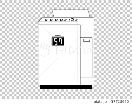 ボタンとディスプレイがついた空気清浄機のシンプルなモノクロのイラスト ボタンとディスプレイがついた空気清浄機のシンプルなモノクロのイラスト 57728650