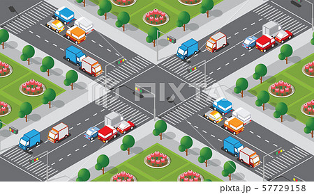 Seamless city map pattern 57729158