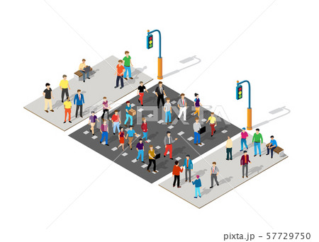 Isometric people walking 57729750