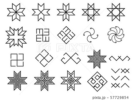 Set of old baltic Folk ancient Latvian symbols Set of old baltic Folk ancient Latvian symbols 57729854