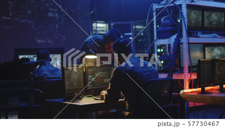 Soldier working on a computer Soldier working on a computer 57730467