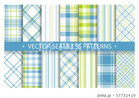 Set plaid pattern seamless. Tartan patterns fabric 57731410