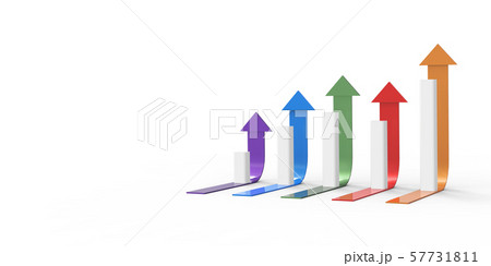 Colorful arrow and graph. Growing business Colorful arrow and graph. Growing business 57731811