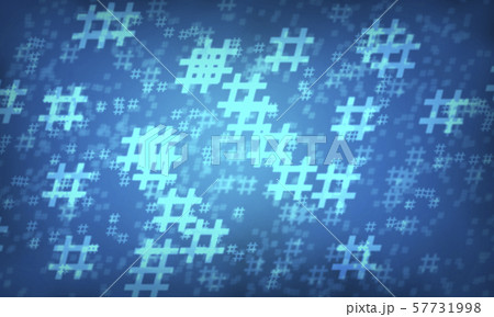 Blue hashtag random pattern background. 57731998
