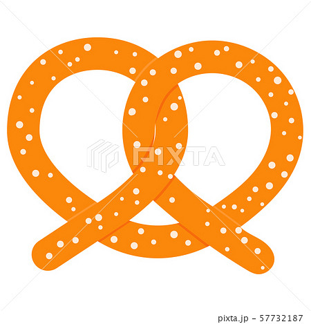 Vector illustration isolated on white background - traditional german fresh baked pretzel with salt 57732187