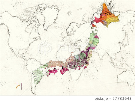 抽象的な地図 57733643