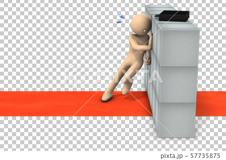 障害物を押しのけようとするビジネスマン 57735875