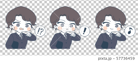 Vector, business man, checking 57736459