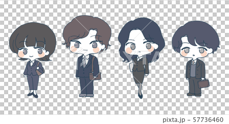 Businessman standing picture, vector 57736460