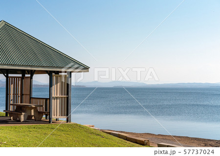 Shade Structure For Relaxation At Popular Lake 57737024