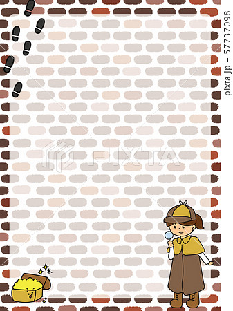 探偵とレンガ背景 57737098