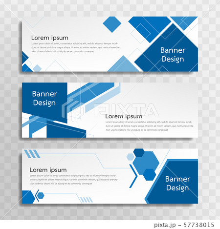A set of blue banner templates designed for the web and various headlines are available in three different designs. 57738015