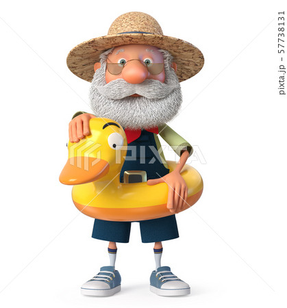 elderly farmer costs outdoors with a smile 57738131