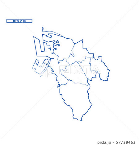 堺市地図 シンプル白地図 市区町村 57739463