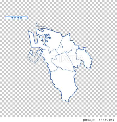 堺市地図 シンプル白地図 市区町村 57739463