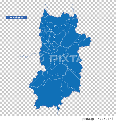 奈良県地図 シンプル青 市区町村 奈良県地図 シンプル青 市区町村 57739471