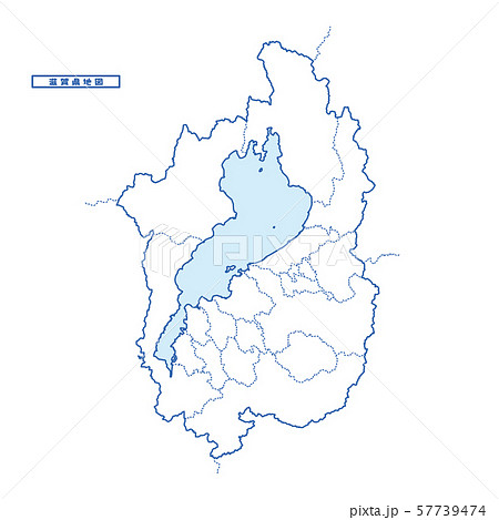 滋賀県地図 シンプル白地図 市区町村のイラスト素材