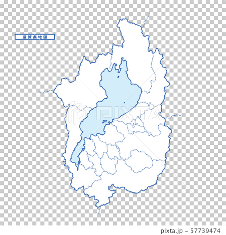 滋賀県地図 シンプル白地図 市区町村 57739474
