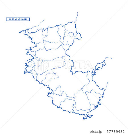 和歌山県地図 シンプル白地図 市区町村