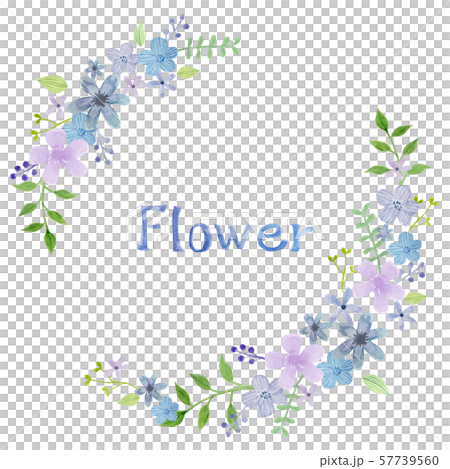 Hand-painted watercolor textured flower frame Hand-painted watercolor textured flower frame 57739560