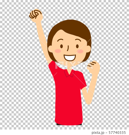 Polo shirt woman bob hair red 57740335