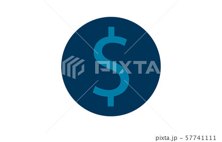Dollar Coins vector icon. Style is flat symbol,rounded angles, white background.	 57741111