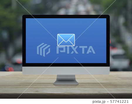 email flat icon, Business contact us online email flat icon, Business contact us online 57741221